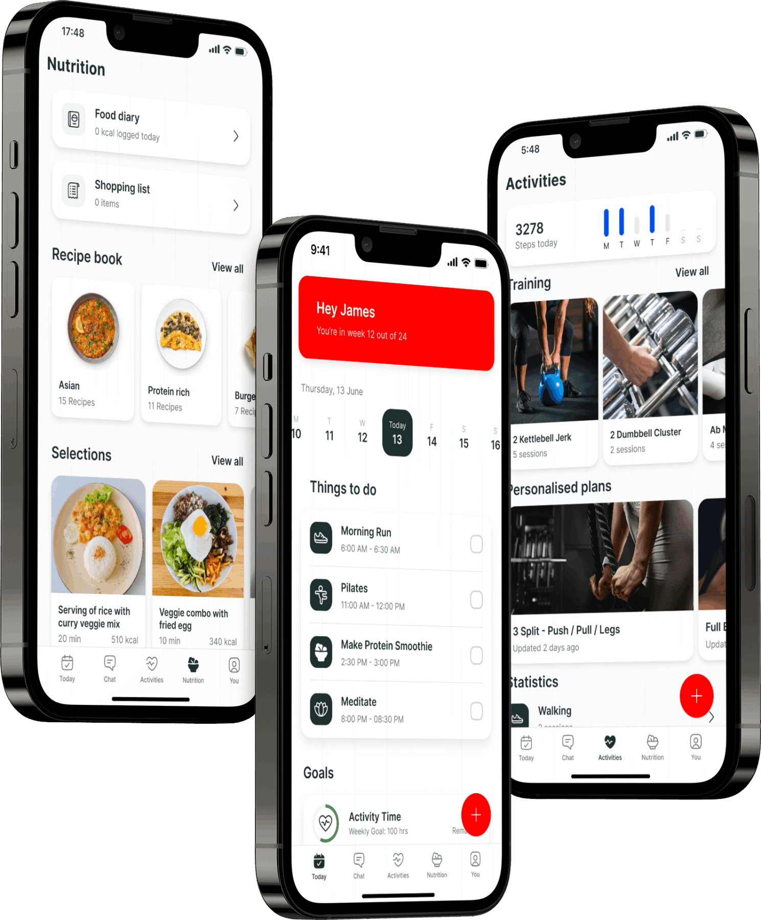 A mockup of the coaching app showcasing the features.